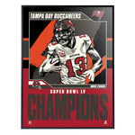 Phenom Gallery Tampa Bay Buccaneers Super Bowl LV Champs Mike Evans 18" x 24"  Deluxe Framed Serigraph