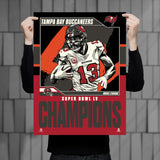 Phenom Gallery Tampa Bay Buccaneers Super Bowl LV Champs Mike Evans 18" x 24"  Deluxe Framed Serigraph