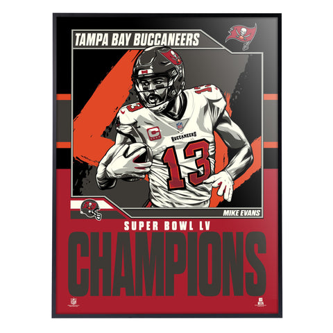 Phenom Gallery Tampa Bay Buccaneers Super Bowl LV Champs Mike Evans 18" x 24"  Deluxe Framed Serigraph