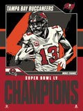 Phenom Gallery Tampa Bay Buccaneers Super Bowl LV Champs Mike Evans 18" x 24"  Deluxe Framed Serigraph