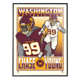 Phenom Gallery Washington Football Team Chase Young 18" x 24" Deluxe Framed Serigraph