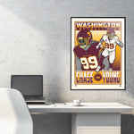 Phenom Gallery Washington Football Team Chase Young 18" x 24" Deluxe Framed Serigraph