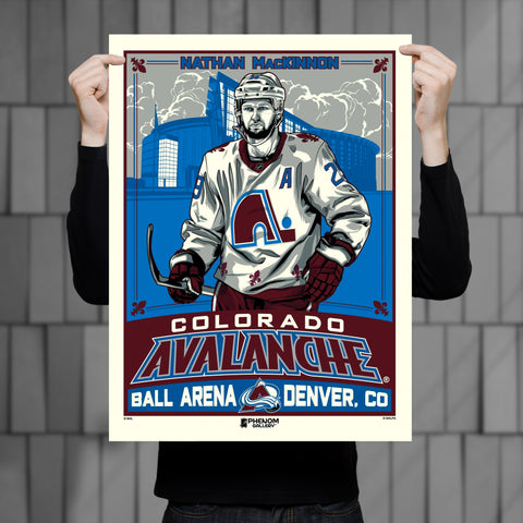 Phenom Gallery Colorado Avalanche Nathan MacKinnon 18" x 24" Serigraph