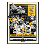 Phenom Gallery Boston Bruins 2011 Stanley Cup Champions 10th Anniversary 18" x 24" Deluxe Framed Serigraph