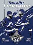 Phenom Gallery Tampa Bay Lightning 2021 Stanley Cup Champions Kurcherov & Stamkos Serigraph Print