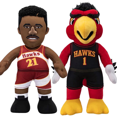 Bleacher Creatures Atlanta Hawks Bundle: Dominique Wilkins and Harry the Hawk 10" Plush Figures