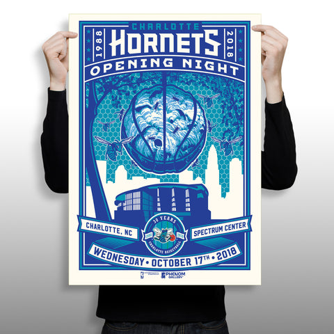 Phenom Gallery Charlotte Hornets 30th Anniversary 18" x 24" Serigraph