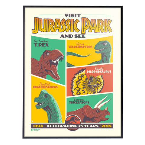 Phenom Gallery Jurassic Park 25th Anniversary Limited Edition Deluxe Framed Serigraph Print