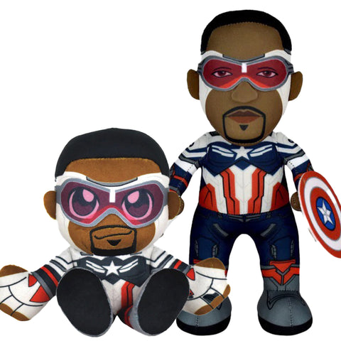 Bleacher Creatures Captain America (Sam Wilson) Bundle: 10" Plush Figure & Kuricha Plushie