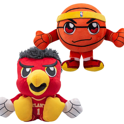 Bleacher Creatures NBA Atlanta Hawks Kuricha Bundle: Harry the Hawk and Hawks Basketball Kuricha Plushies