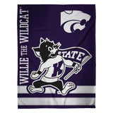 Sleep Squad Kansas State Wildcats Willie the Wildcat Mascot 60” x 80” Plush Blanket