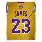 Sleep Squad Los Angeles Lakers LeBron James 60” x 80" Raschel Plush Blanket
