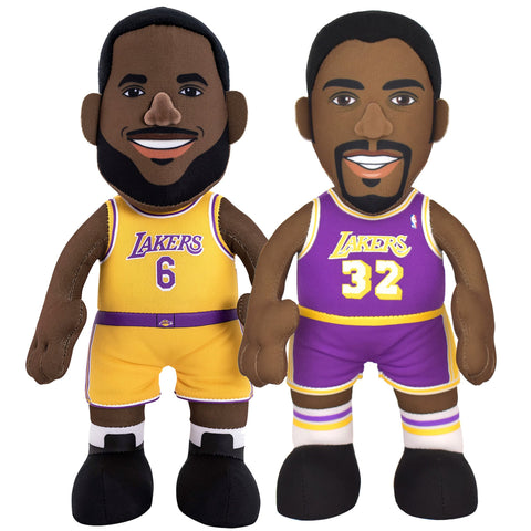 Bleacher Creatures Los Angeles Lakers Champion Bundle: Lebron James and Magic Johnson 10" Plush Figures