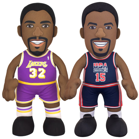 Bleacher Creatures Magic Johnson Dynamic Duo Bundle- USA Basketball and Los Angeles Lakers 10" Plush Figures