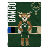 Sleep Squad Milwaukee Bucks Bango Mascot 60” x 80” Raschel Plush Blanket