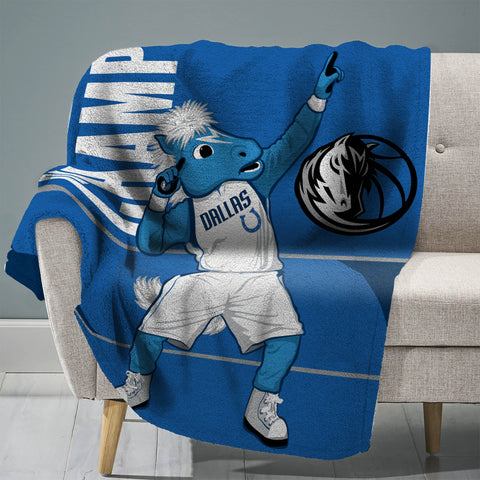 Sleep Squad Dallas Mavericks Champ Mascot 60” x 80” Raschel Plush Blanket