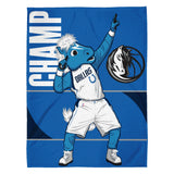 Sleep Squad Dallas Mavericks Champ Mascot 60” x 80” Raschel Plush Blanket
