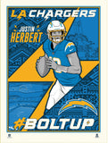 Phenom Gallery Los Angeles Chargers Justin Herbert 18" x 24" Deluxe Framed Serigraph