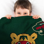Sleep Squad Minnesota Wild Nordy Mascot 60” x 80” Raschel Plush Blanket
