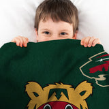 Sleep Squad Minnesota Wild Nordy Mascot 60” x 80” Raschel Plush Blanket