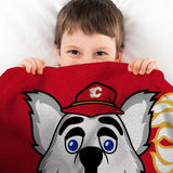 Sleep Squad Calgary Flames Harvey the Hound Mascot 60” x 80” Raschel Plush Blanket