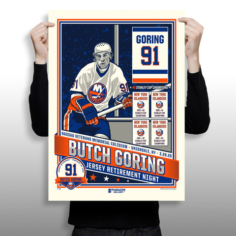 Phenom Gallery New York Islanders Butch Goring Number Retirement Serigraph