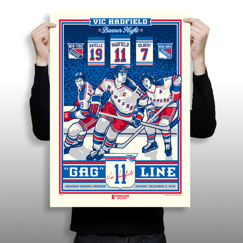 Phenom Gallery New York Rangers Vic Hadfield Number Retirement Serigraph (Printer Proof)