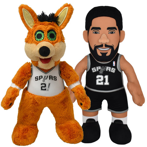 Bleacher Creatures San Antonio Spurs Bundle: Tim Duncan and Coyote 10" Plush Figures