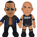 Bleacher Creatures WWE Legend "The Rock" Bundle: "Team Bring It" Rock and Old School Rock 10" Plush Figures