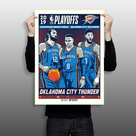 Phenom Gallery Oklahoma City Thunder 2019 NBA Playoffs Serigraph (Printer Proof)