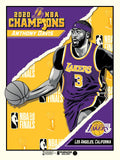 Phenom Gallery Los Angeles Lakers 2020 NBA Champions Anthony Davis 18" x 24" Serigraph Print