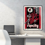 Phenom Gallery Portland Trailblazers Mixtape 18" x 24" Serigraph (Printer Proof)