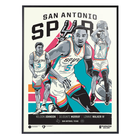 Phenom Gallery San Antonio Spurs Mixtape 18" x 24" Deluxe Framed Serigraph (Printer Proof)