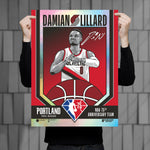 Phenom Gallery Portland Trailblazers 75th Anniversary Damian Lillard 18" x 24" Foil Serigraph