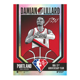 Phenom Gallery Portland Trailblazers 75th Anniversary Damian Lillard 18" x 24" Foil Serigraph