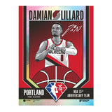 Phenom Gallery Portland Trailblazers 75th Anniversary Damian Lillard 18" x 24" Deluxe Framed Foil Serigraph