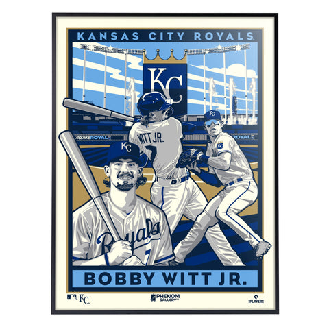Phenom Gallery Kansas City Royals Bobby Witt Jr. 18" x 24" Deluxe Framed Serigraph Print (Printer Proof)
