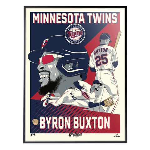 Phenom Gallery Minnesota Twins Byron Buxton 18" x 24" Deluxe Framed Serigraph