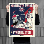 Phenom Gallery Minnesota Twins Byron Buxton 18" x 24" Deluxe Framed Serigraph