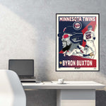 Phenom Gallery Minnesota Twins Byron Buxton 18" x 24" Deluxe Framed Serigraph