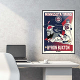 Phenom Gallery Minnesota Twins Byron Buxton 18" x 24" Deluxe Framed Serigraph