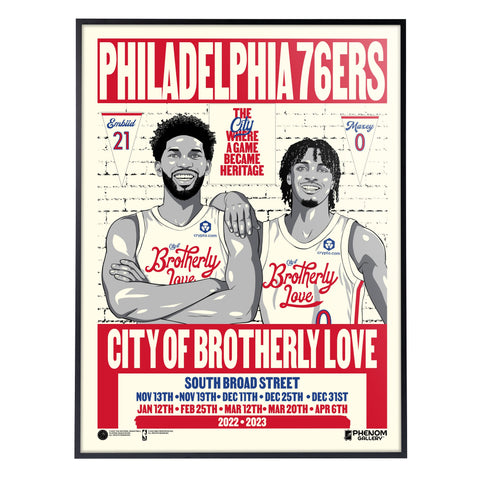 Phenom Gallery Philadelphia 76ers City Edition 18" x 24" Deluxe Framed Serigraph