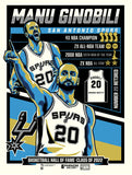 Phenom Gallery San Antonio Spurs Manu Ginobili Career 18" x 24" Serigraph