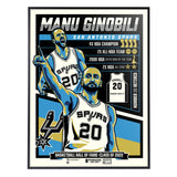 Phenom Gallery San Antonio Spurs Manu Ginobili Career 18" x 24" Serigraph