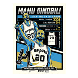 Phenom Gallery San Antonio Spurs Manu Ginobili Career 18" x 24" Deluxe Framed Serigraph