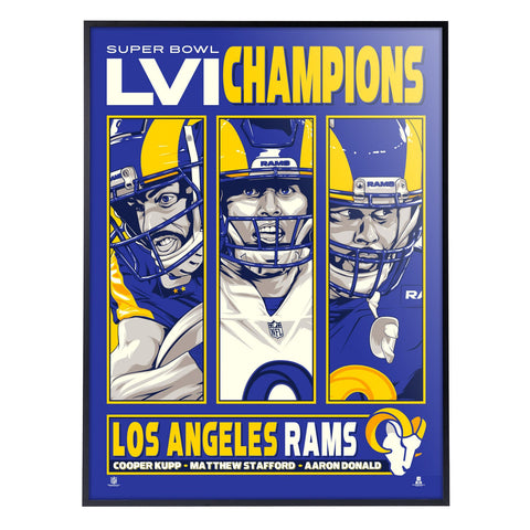 Phenom Gallery Los Angeles Rams Super Bowl LVI Champs 18" x 24" Deluxe Framed Serigraph
