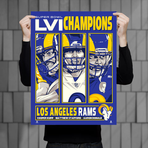 Phenom Gallery Los Angeles Rams Super Bowl LVI Champs 18" x 24" Serigraph Print