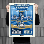 Phenom Gallery KC Royals/NY Yankees Matchup 18" x 24" Deluxe Framed Serigraph Print (Printer Proof)