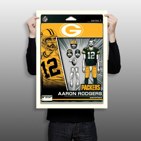 Phenom Gallery Green Bay Packers Aaron Rodgers Action Figure Serigraph