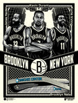 Phenom Gallery Brooklyn Nets Big Three 18" x 24" Serigraph